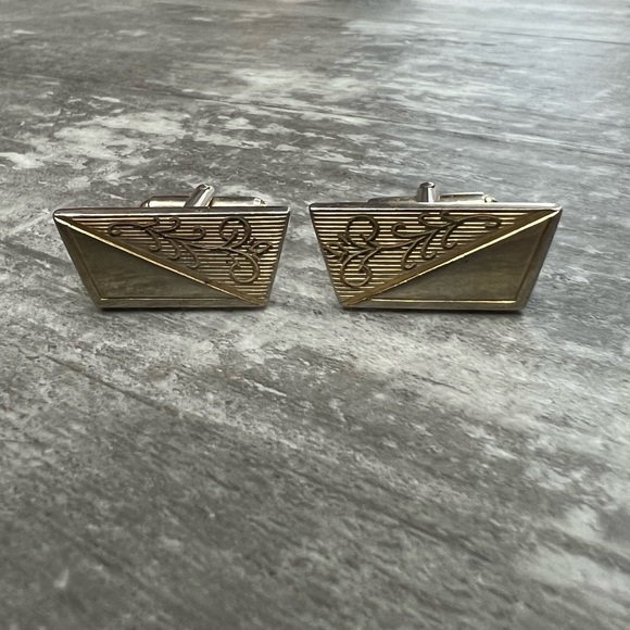 Vintage Anson Gold Tone Art Deco Cufflinks - Picture 1 of 6